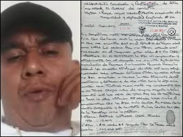 Carta De ‘negro Ober Pidiendo Reduccion De Controles De Seguridad A Cambio De Cese De Hostilidades.jpg