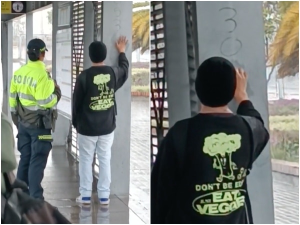 Rayo Estacion De Transmilenio Y Policia Lo Puso A Limpiar.jpg