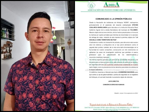 Rechazo Total Profesor Asesinado En Colegio Del Municipio De Yolombo Antioquia.jpg