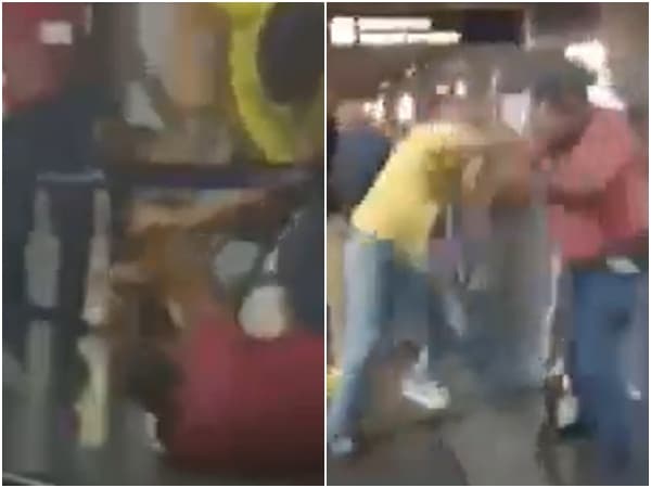 Se Fueron A Los Golpes Por Los Clientes Conductores A Las Afueras Del Aeropuerto Rafael Nunez En.jpg