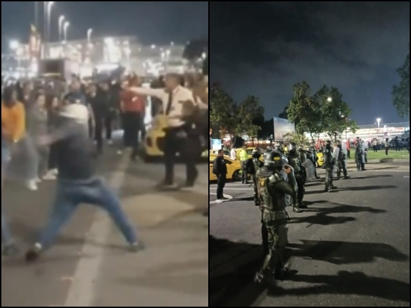 Vea La Ilegalidad Nos Cansamos Bloqueo De Taxistas Cerca Del Aeropuerto El Dorado Termino En Pel.jpg